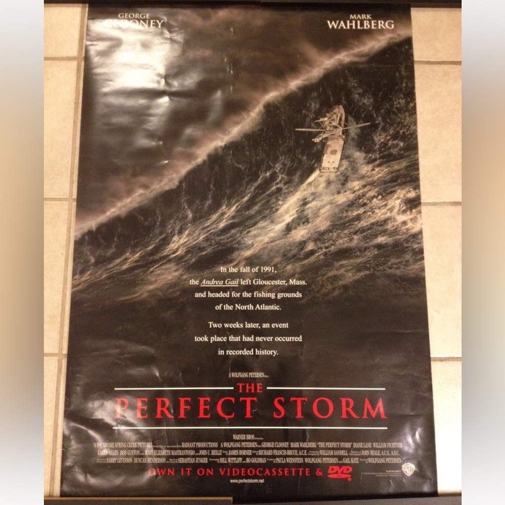 The Perfect Storm Movie Poster vintage 2001 George Clooney mark wahlberg